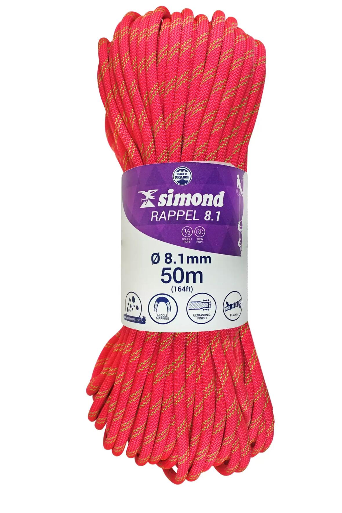 SIMOND RAPPEL 8.1 MM x 50 M Rose
