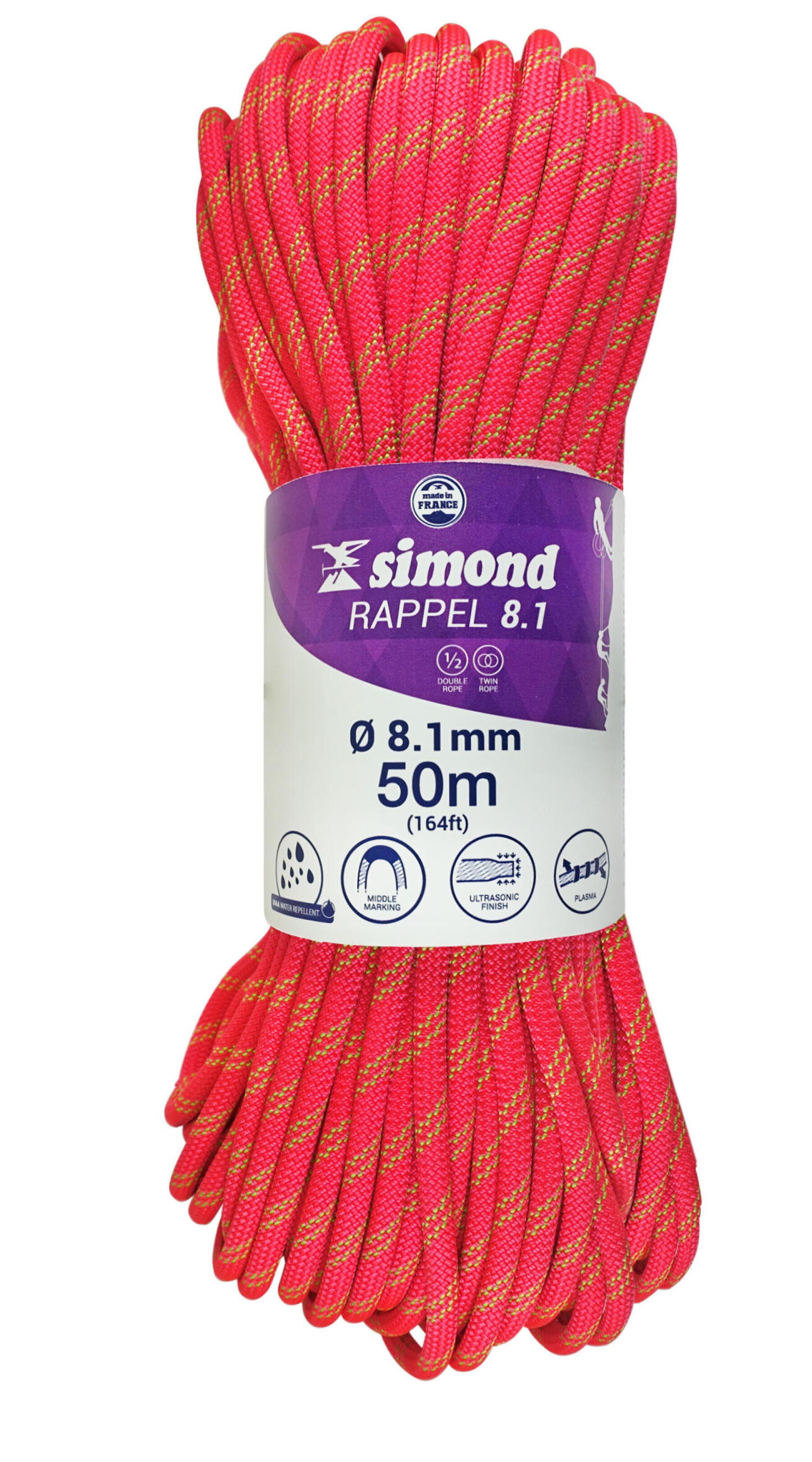 SIMOND RAPPEL 8.1 MM x 50 M Rose