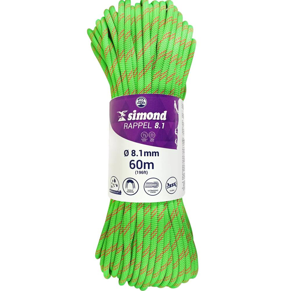 SIMOND RAPPEL 8.1 MM x 60 M Verte