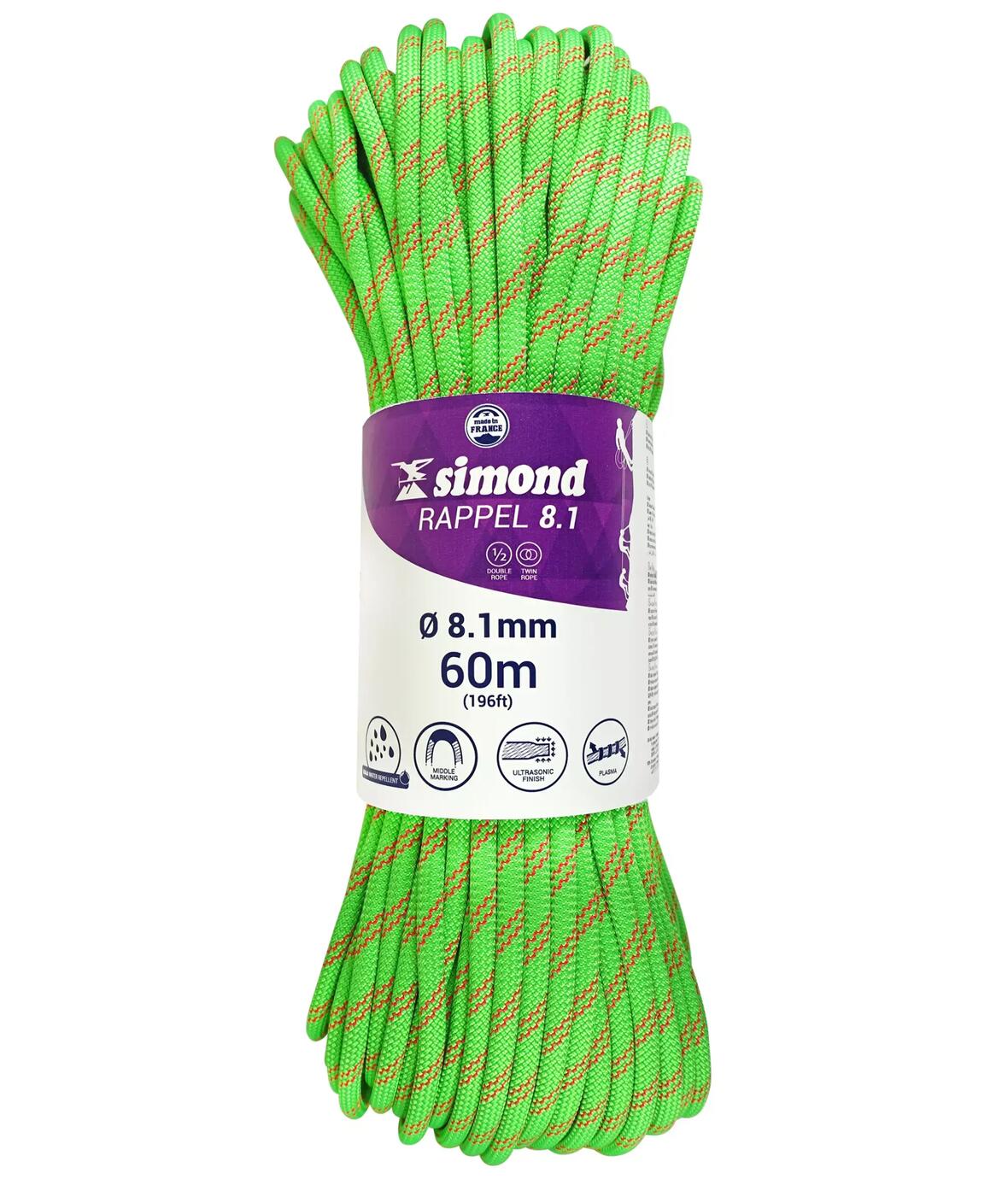 SIMOND RAPPEL 8.1 MM x 60 M Verte