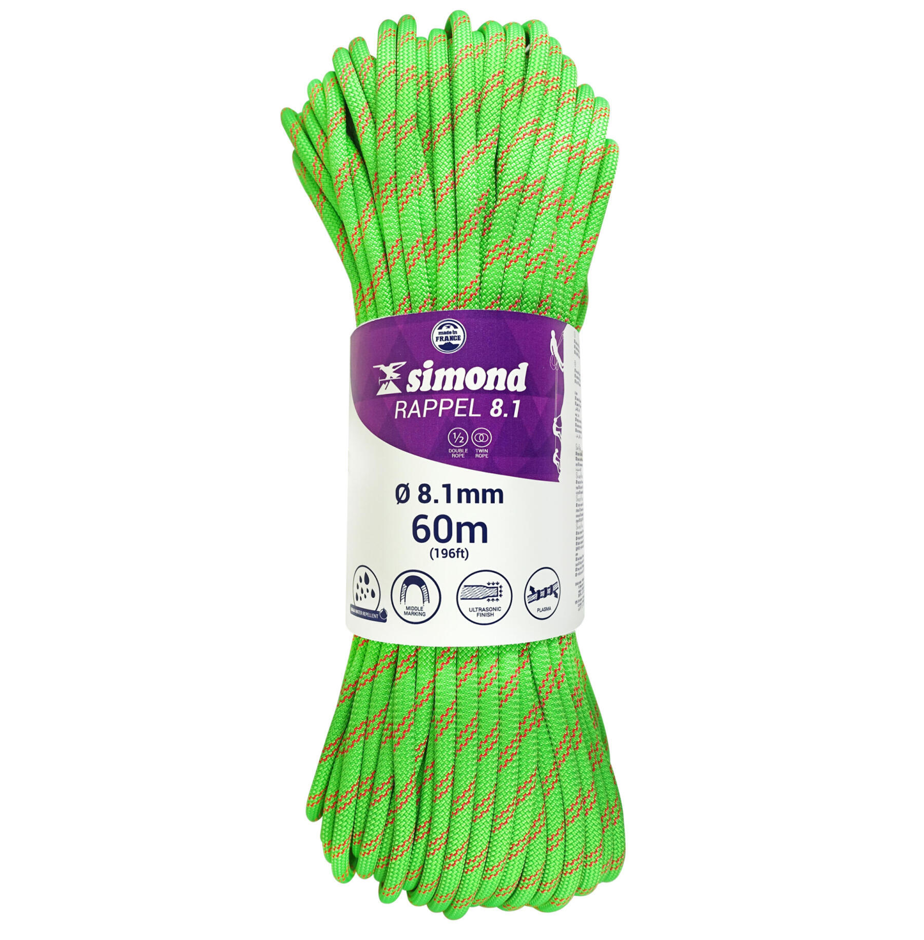 SIMOND RAPPEL 8.1 MM x 60 M Verte