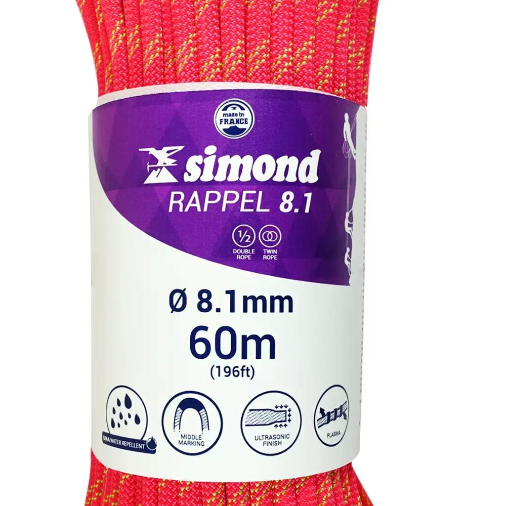 SIMOND RAPPEL 8.1 MM x 60 M Rose