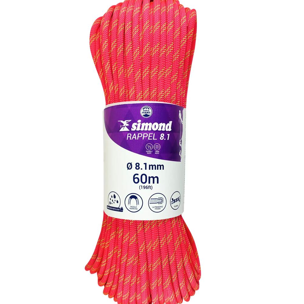 SIMOND RAPPEL 8.1 MM x 60 M Rose