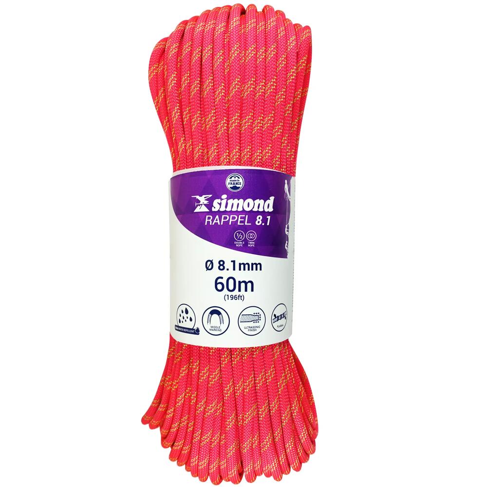 SIMOND RAPPEL 8.1 MM x 60 M Rose