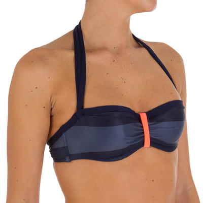 Sujetador de bikini forma banda con aros LEA KENY cordón cuello desmontable