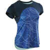 S900 Girls' Gym Breathable Short-Sleeved T-Shirt - Blue AOP