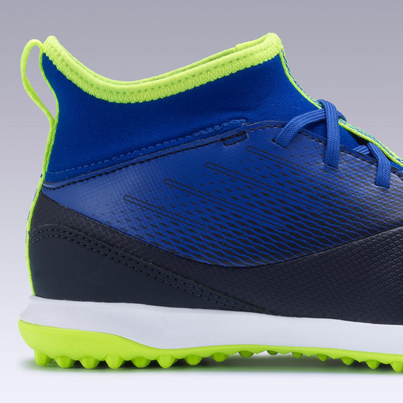 Kids' HighTop Football Boots Agility 500 TF Blue/Black Decathlon