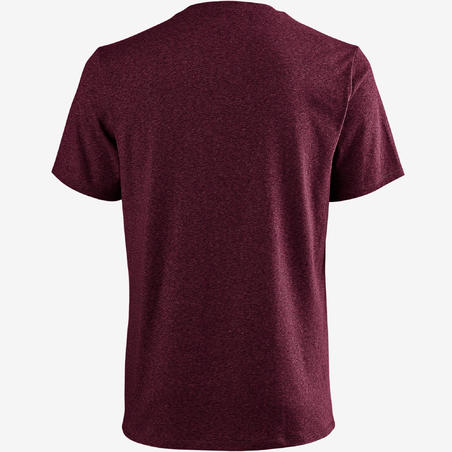 T-Shirt homme 500  bordeaux chiné regular col rond