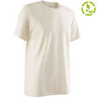 500 Regular-Fit Pilates & Gentle Gym T-Shirt - Beige