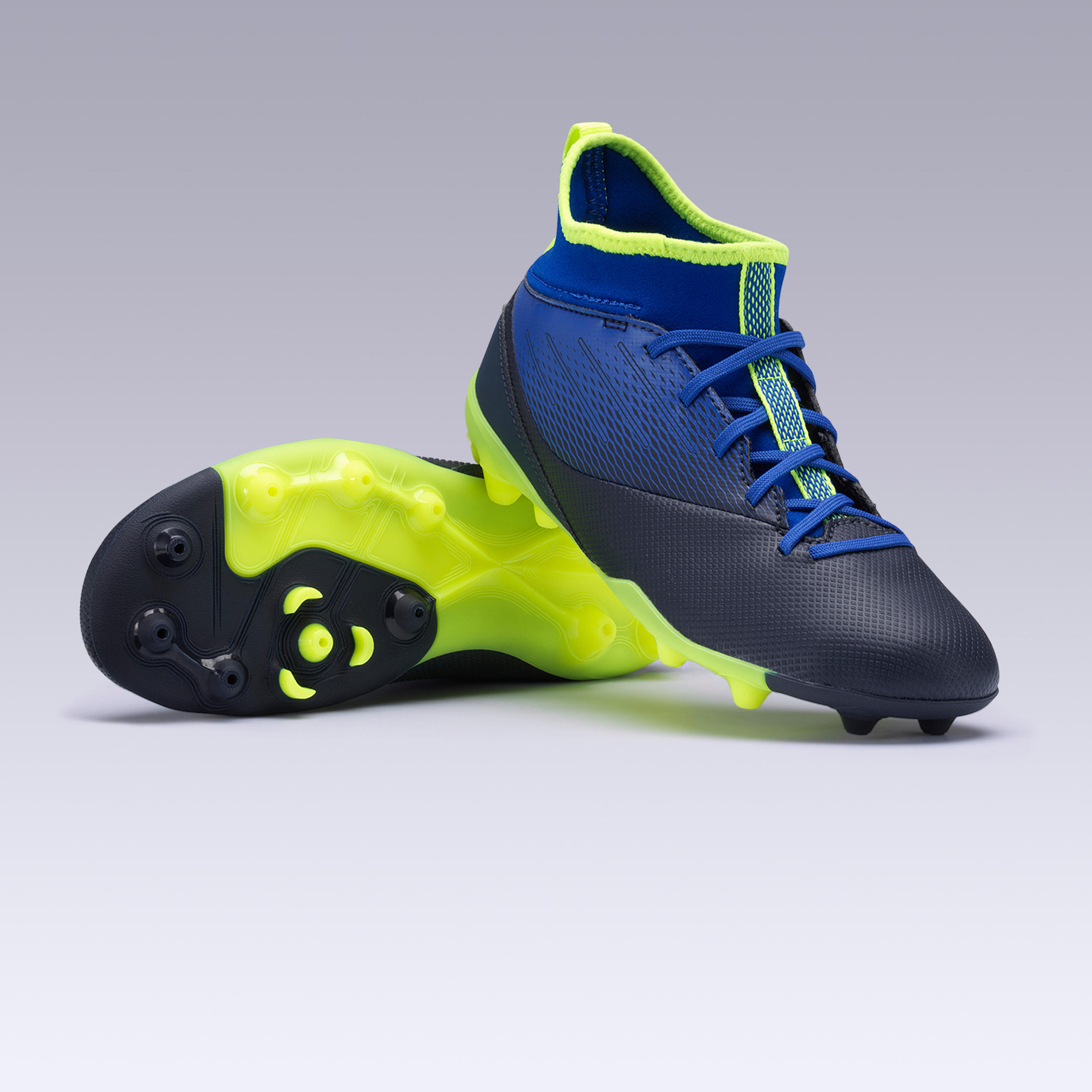 

Kids' Football Boots Agility 500 Mid MG - Indigo Blue & Black -  By KIPSTA | Decathlon, Black/blue