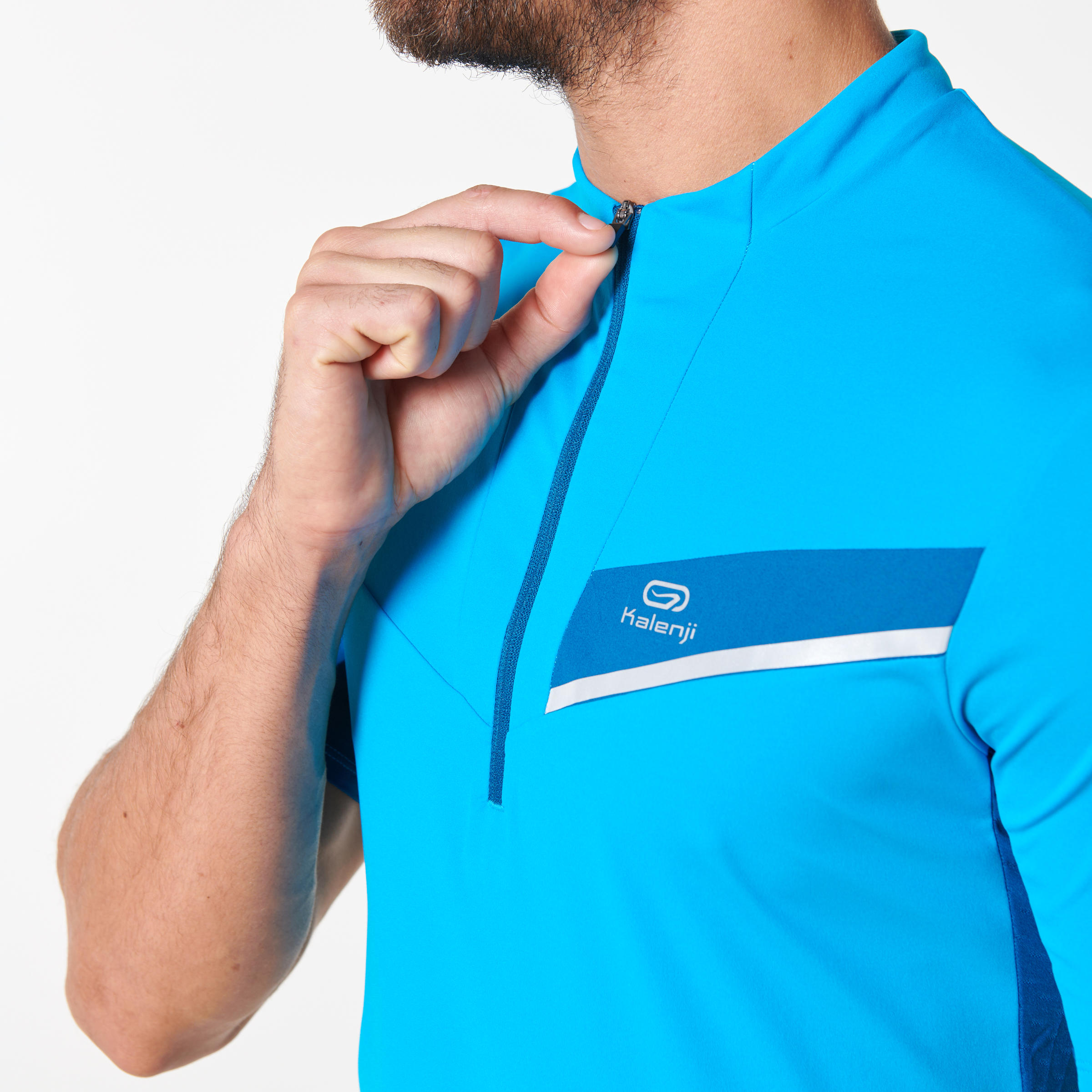 Men's Trail Running Short-Sleeved T-shirt - Blue/Turquoise 7/11