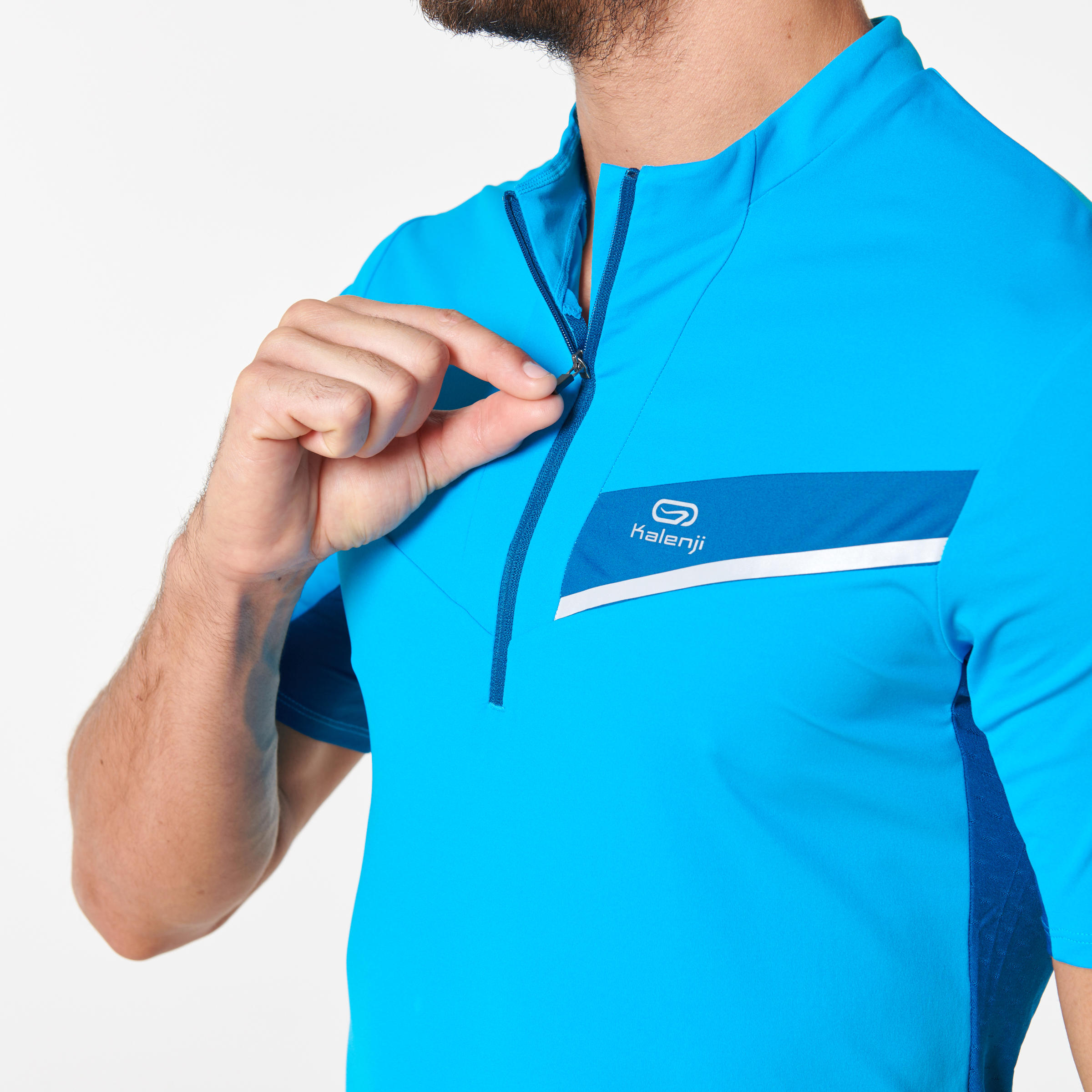 Men's Trail Running Short-Sleeved T-shirt - Blue/Turquoise 8/11