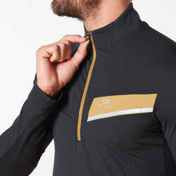 MEN'S TRAIL RUNNING LONG-SLEEVED ZIP JERSEY - BLACK/BRONZE 