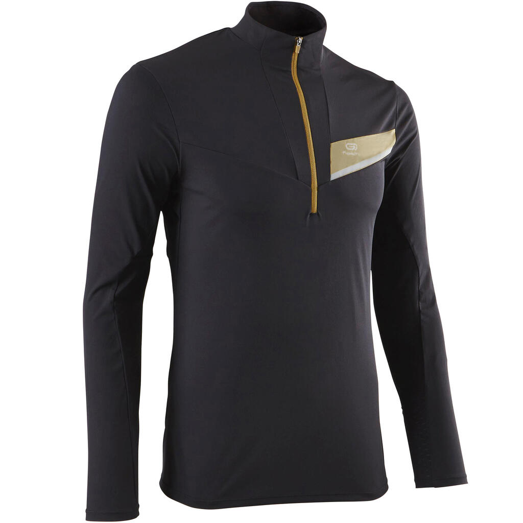 Ανδρικό μακρυμάνικο t-shirt trail - μαύρο/μπρονζέ