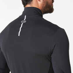 MEN'S TRAIL RUNNING LONG-SLEEVED ZIP JERSEY - BLACK/BRONZE 