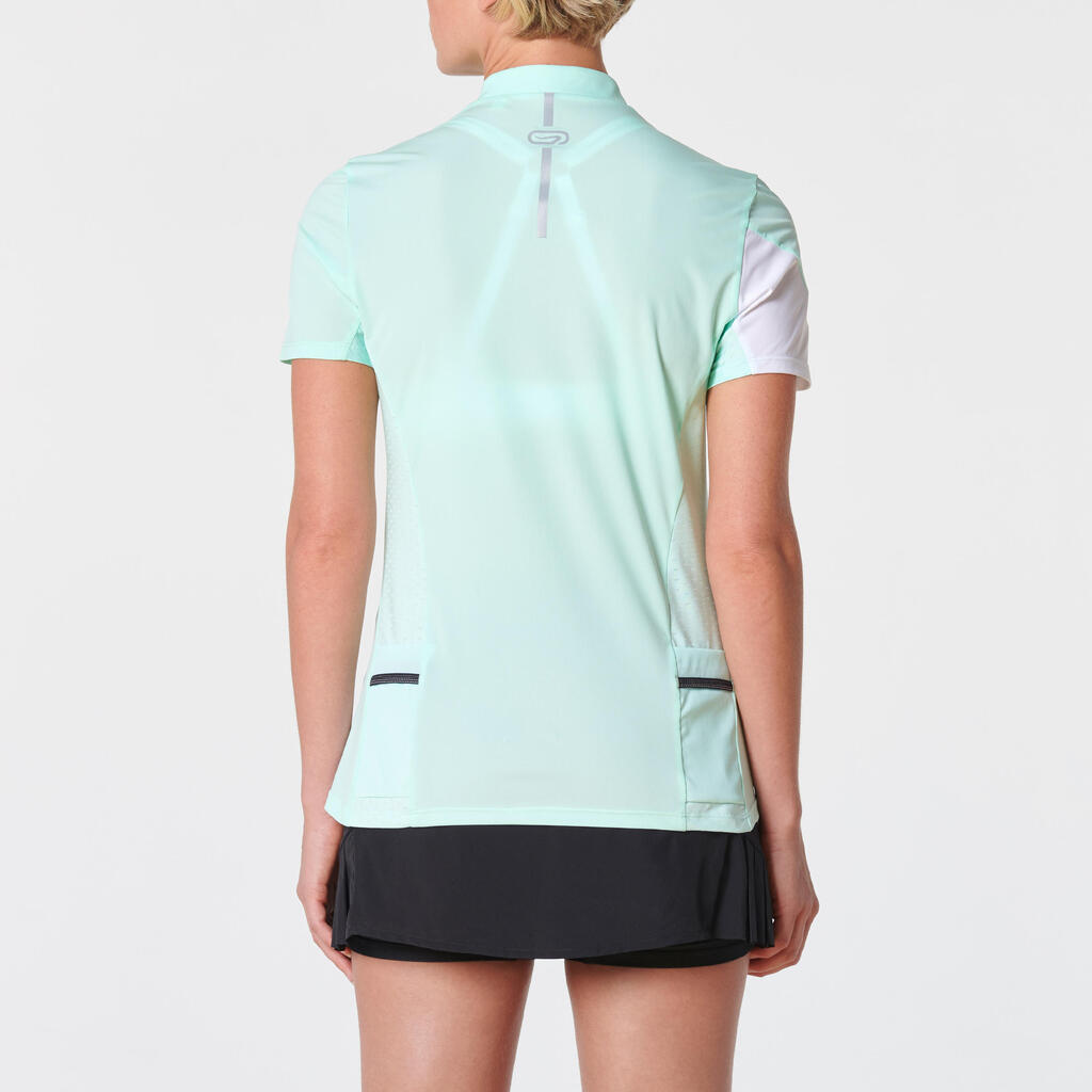 Tee shirt manches courtes trail running vert menthe pastel femme