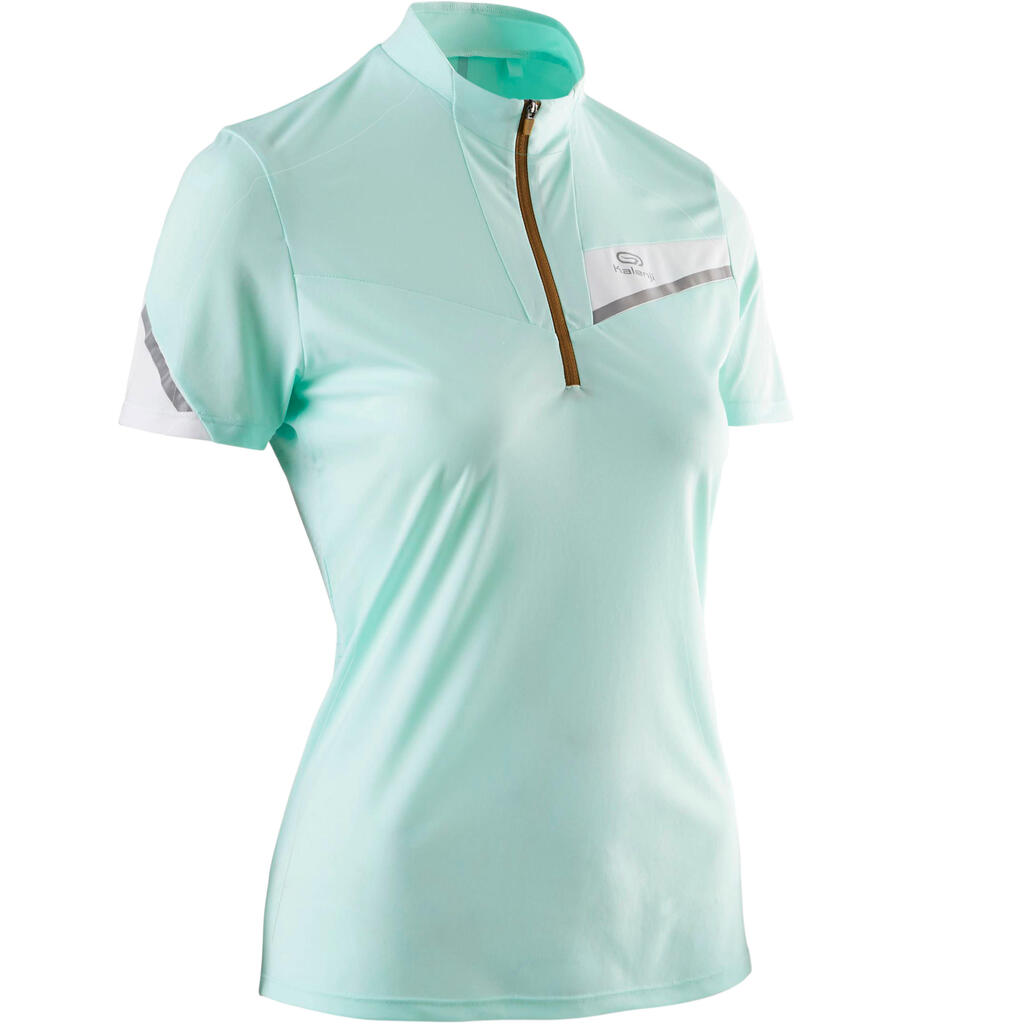 Tee shirt manches courtes trail running vert menthe pastel femme