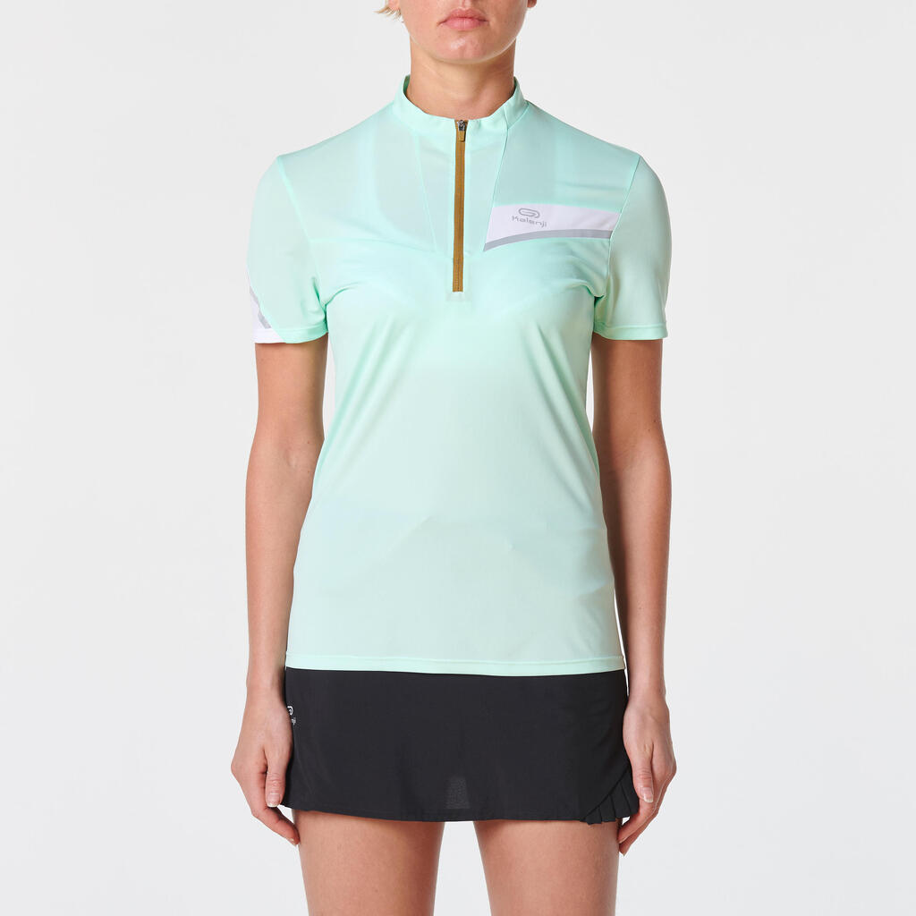 Tee shirt manches courtes trail running vert menthe pastel femme