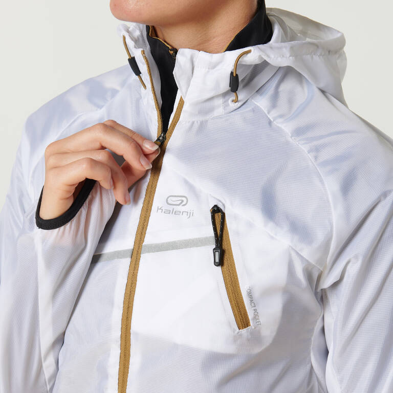 Women's Windproof Trail Running Jacket - White