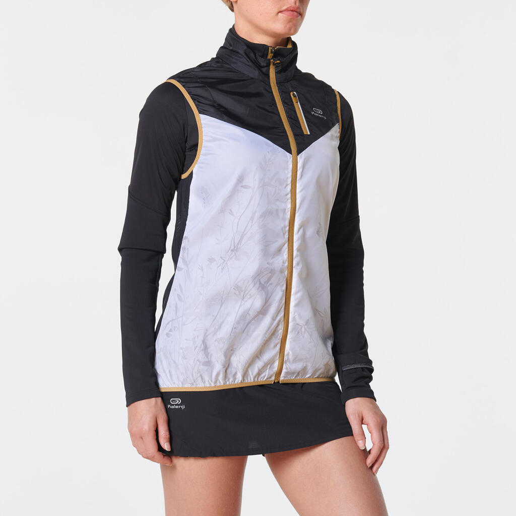 WOMEN'S SLEEVELESS TRAIL RUNNING WINDBREAKER - WHITE