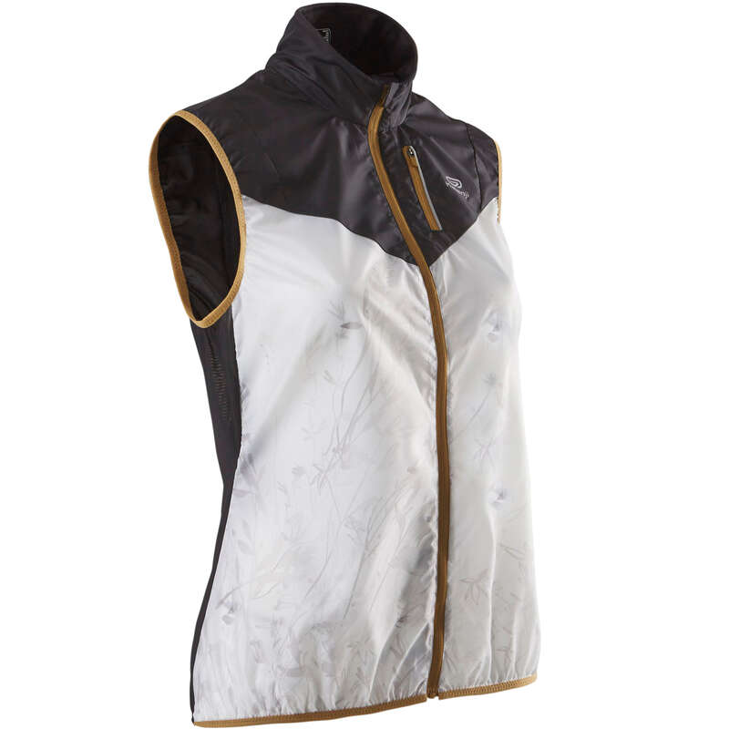 WOMAN TRAIL RUNNING CLOTHES Clothing - SLEEVELESS WINDBREAKER W WHITE KALENJI - Tops