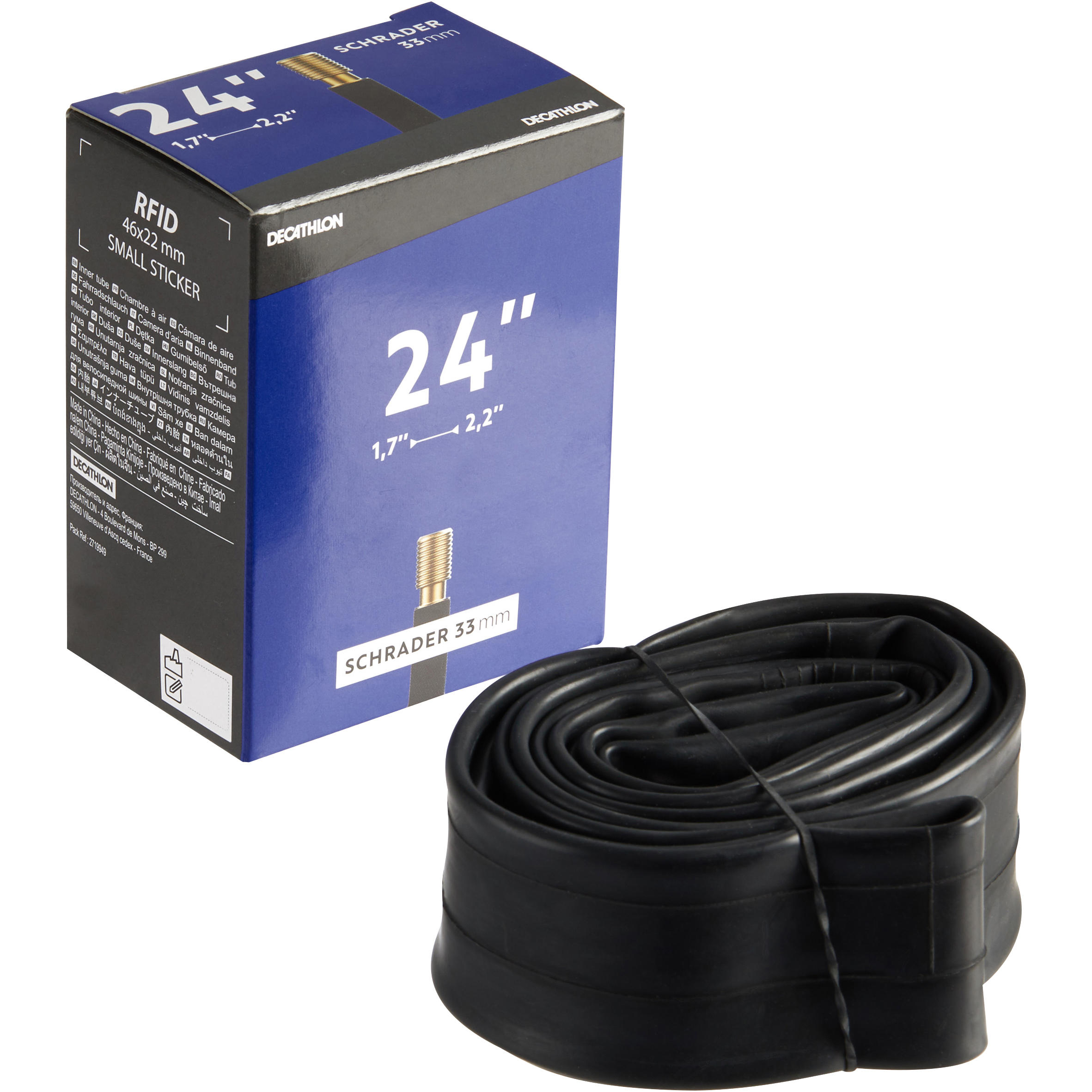 CHAMBRE A AIR 24 POUCES SECTION 1,7 A 2,2 VALVE SCHRADER BTWIN | Decathlon