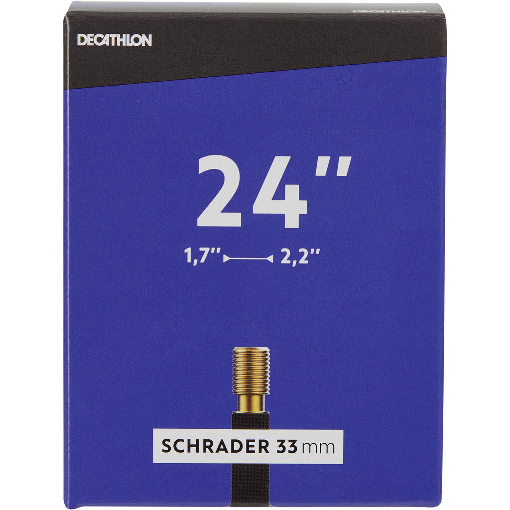 CHAMBRE A AIR 24 POUCES SECTION 1,7 A 2,2 VALVE SCHRADER