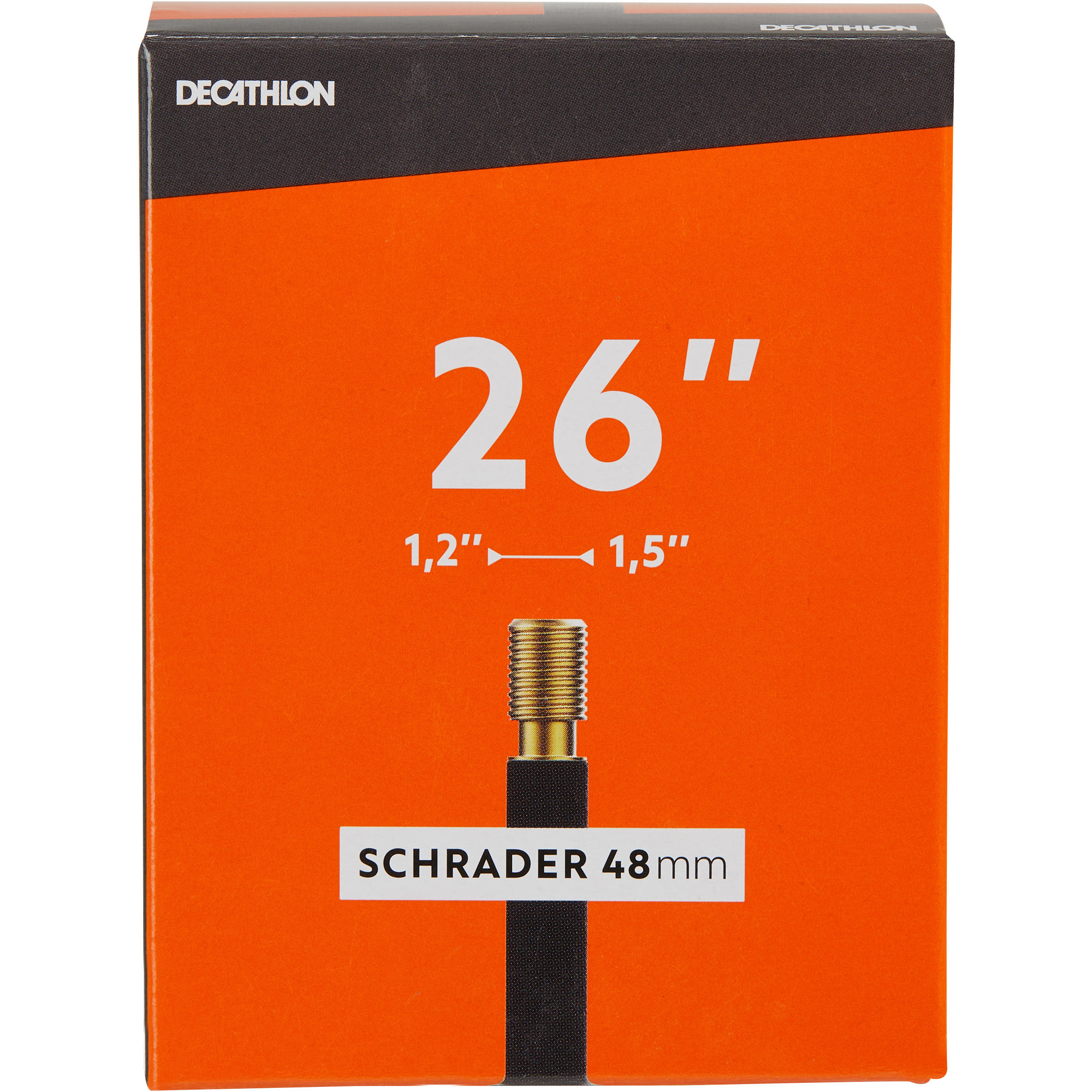 26 x 1.2/1.5 48-mm Schrader Valve Inner Tube - DECATHLON