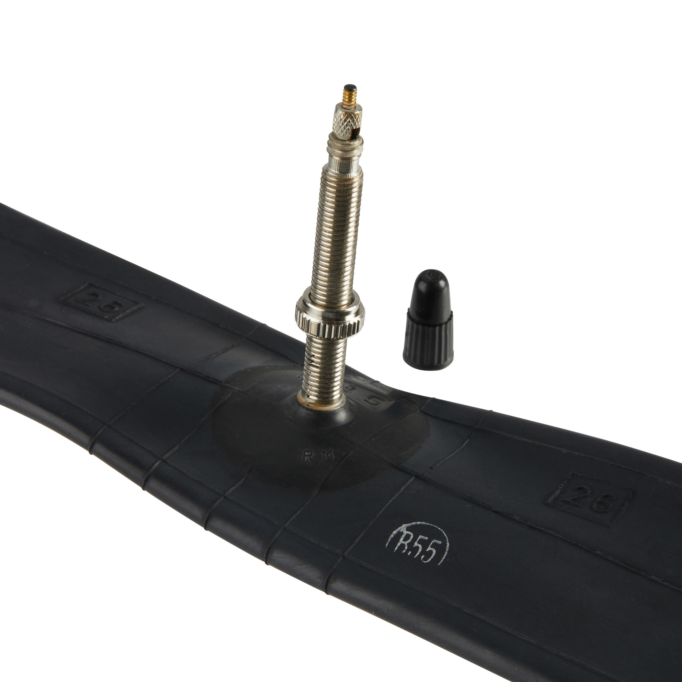 Mountain Bike Inner Tube Btwin 26 x 1.7 2.2 Presta 48mm Black
