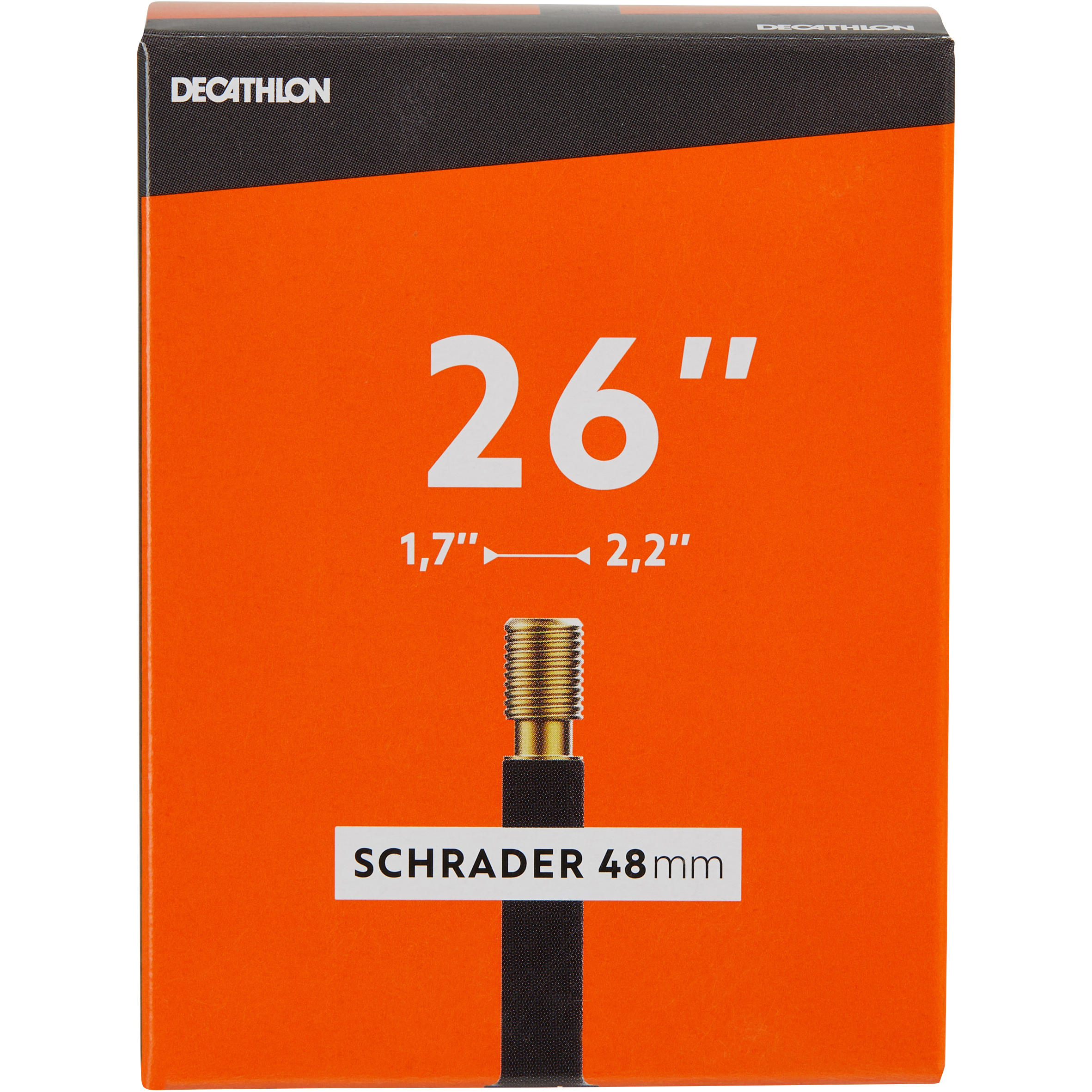 Chambre à air 26 x 1,7/2,2 valve Schrader 48 mm - DECATHLON