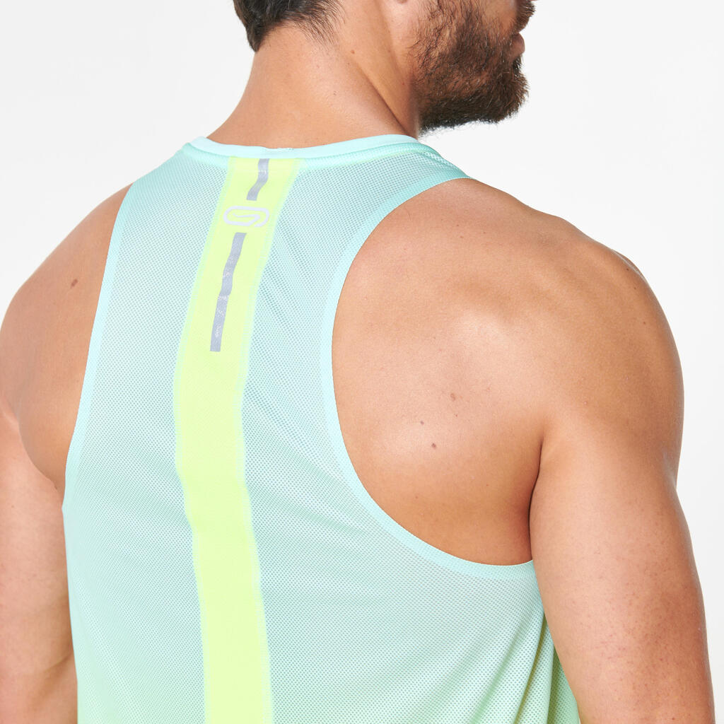 KIPRUN LIGHT MEN'S TANK TOP BLUE GREEN