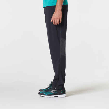 KIPRUN MEN'S BREATHABLE RUNNING TROUSERS - BLACK