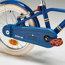 Kids' 16-inch, chain guard, easy-braking bike, blue