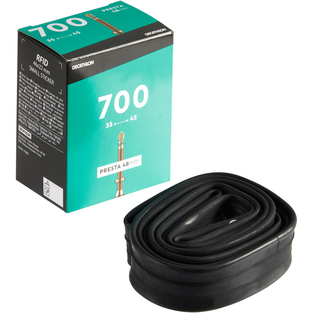 Neumático bicicleta rin 700 válvula presta 48 mm - negro