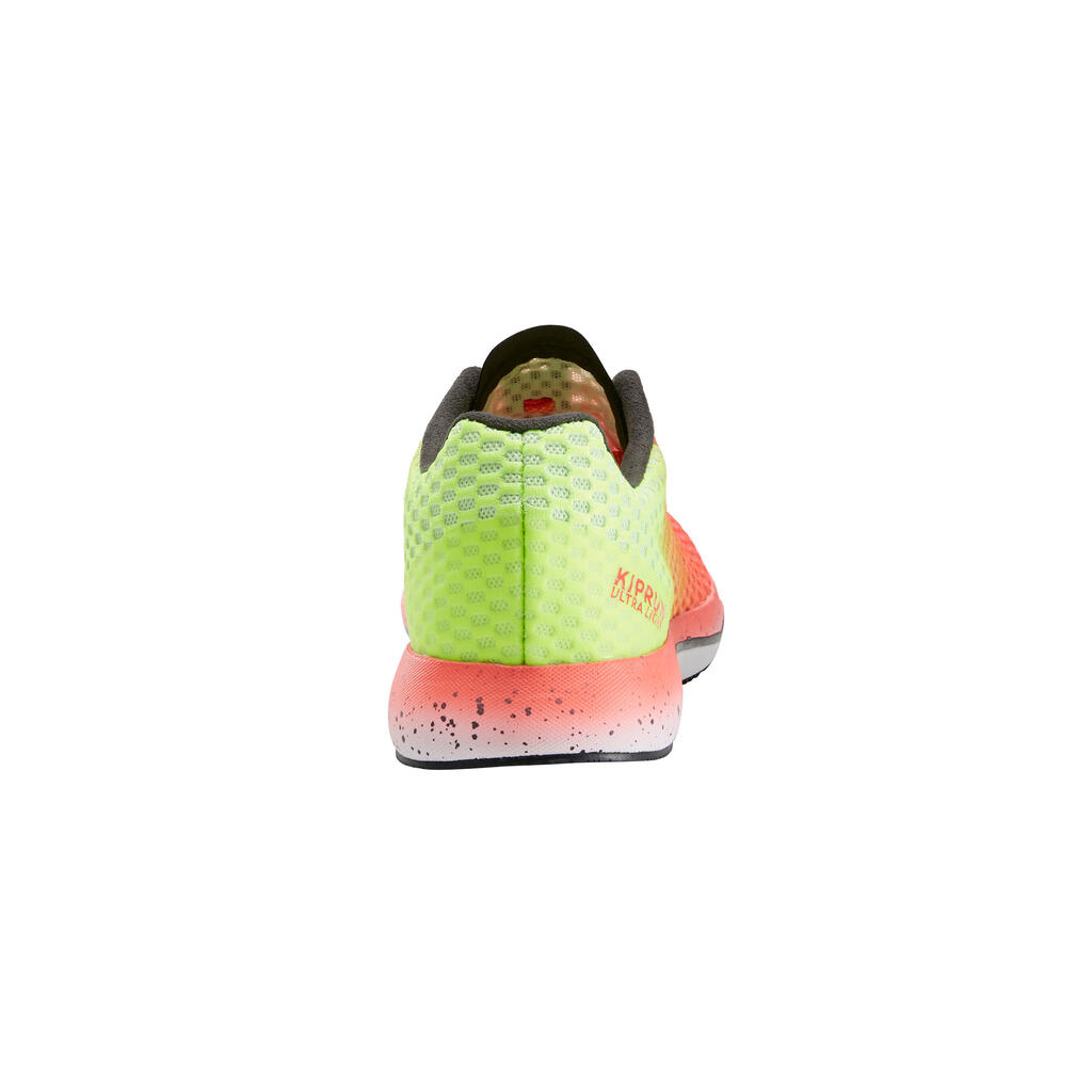 WOMEN'S RUNNING SHOES KIPRUN ULTRALIGHT - CORAL/GREEN