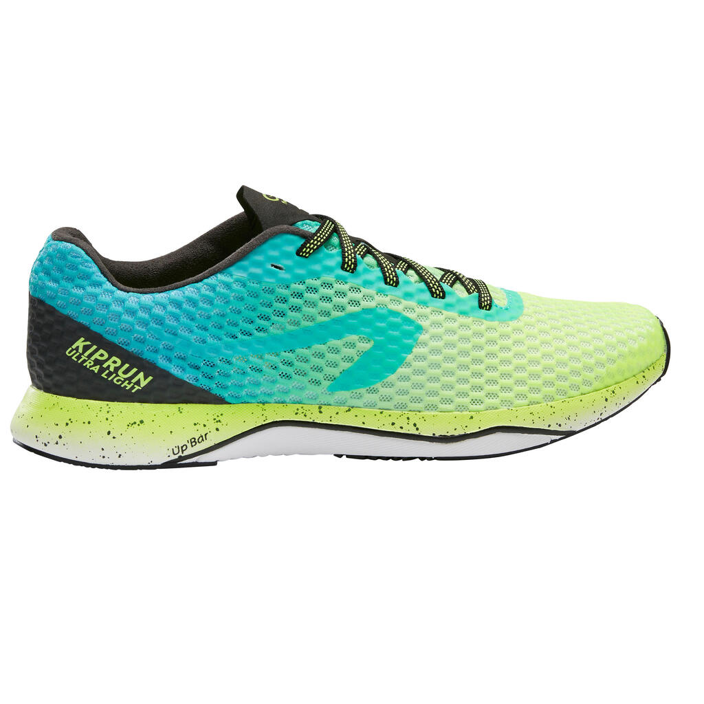 KIPRUN ULTRALIGHT MEN'S RUNNING SHOES - GREEN/YELLOW