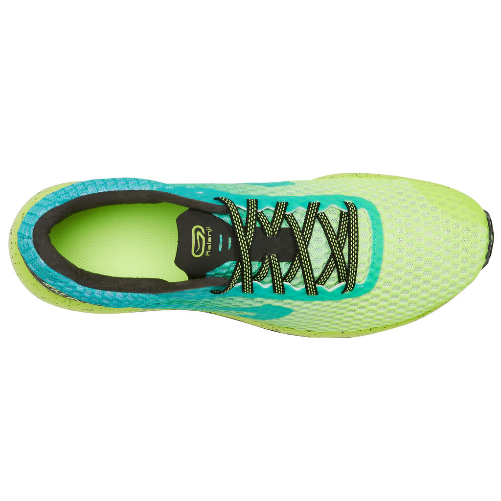 KIPRUN ULTRALIGHT MEN'S RUNNING SHOES - GREEN/YELLOW