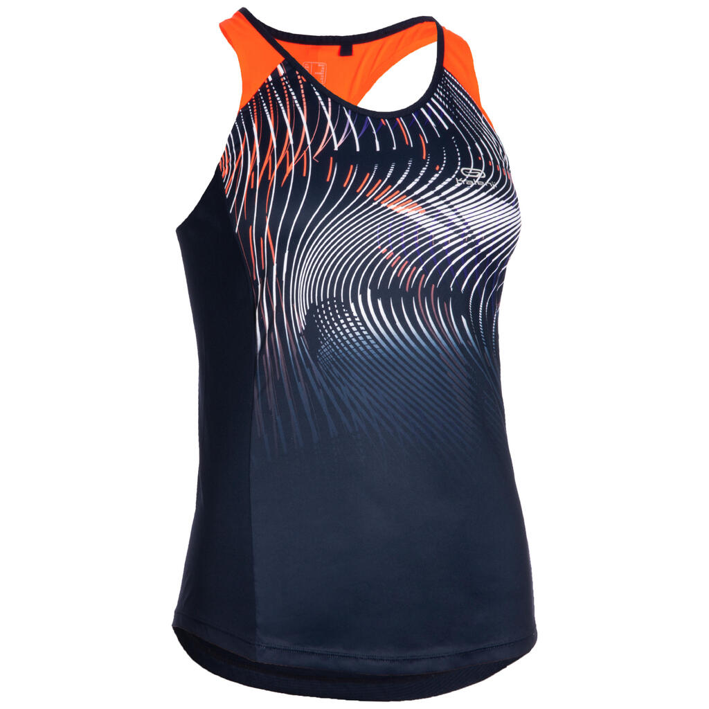 Lauftop Damen blau/orange