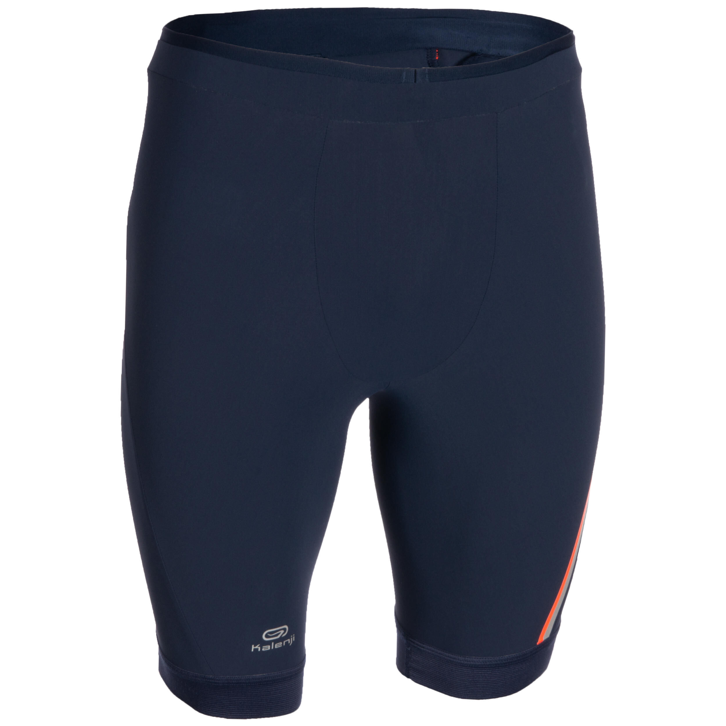 KALENJI MEN'S TIGHT SHORTS - BLUE AND ORANGE