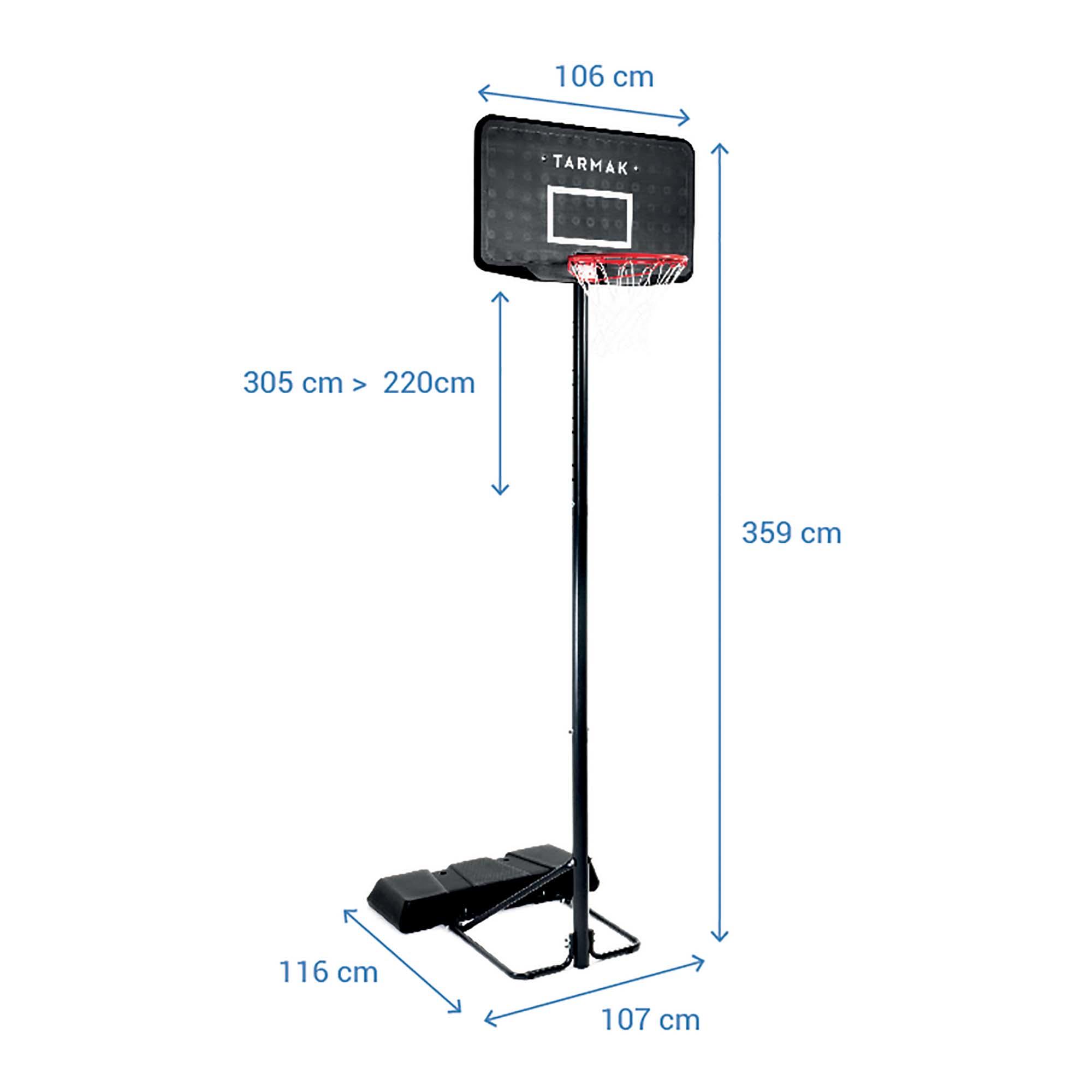 Basketball Hoop with Adjustable Stand from 2.20 to 3.05m B100