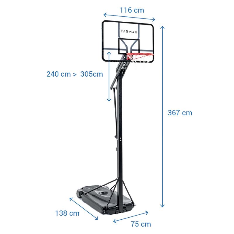 Panier de basketball pro réglable 10 pied B 700 noir Décathlon Panier de basketball pro réglable 10 pied B 700 noir Décathlon