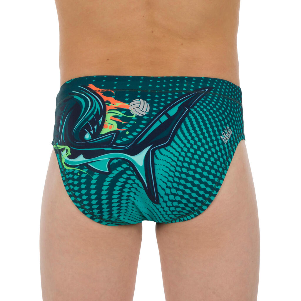 BOYS' WATER POLO SWIM BRIEFS - SPACE BLUE