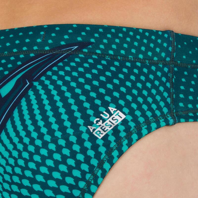 Badehose Slip Jungen Wasserball - Shark grün