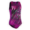 Girls' Water Polo One-Piece Swimsuit 500 - Panther Purple
