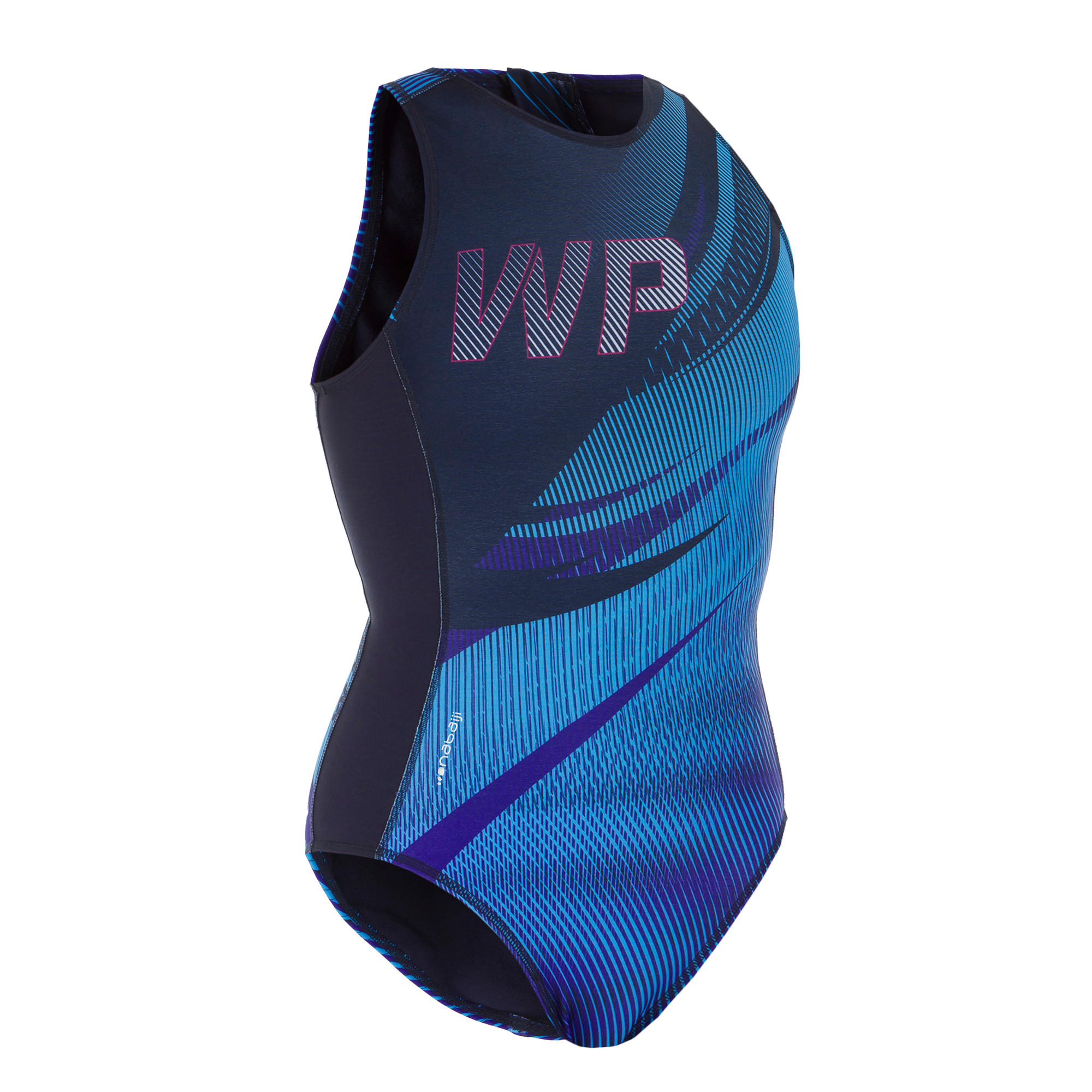 MAILLOT BAIN WATER POLO 500 FEMME SPORTS BLEU Nabaiji