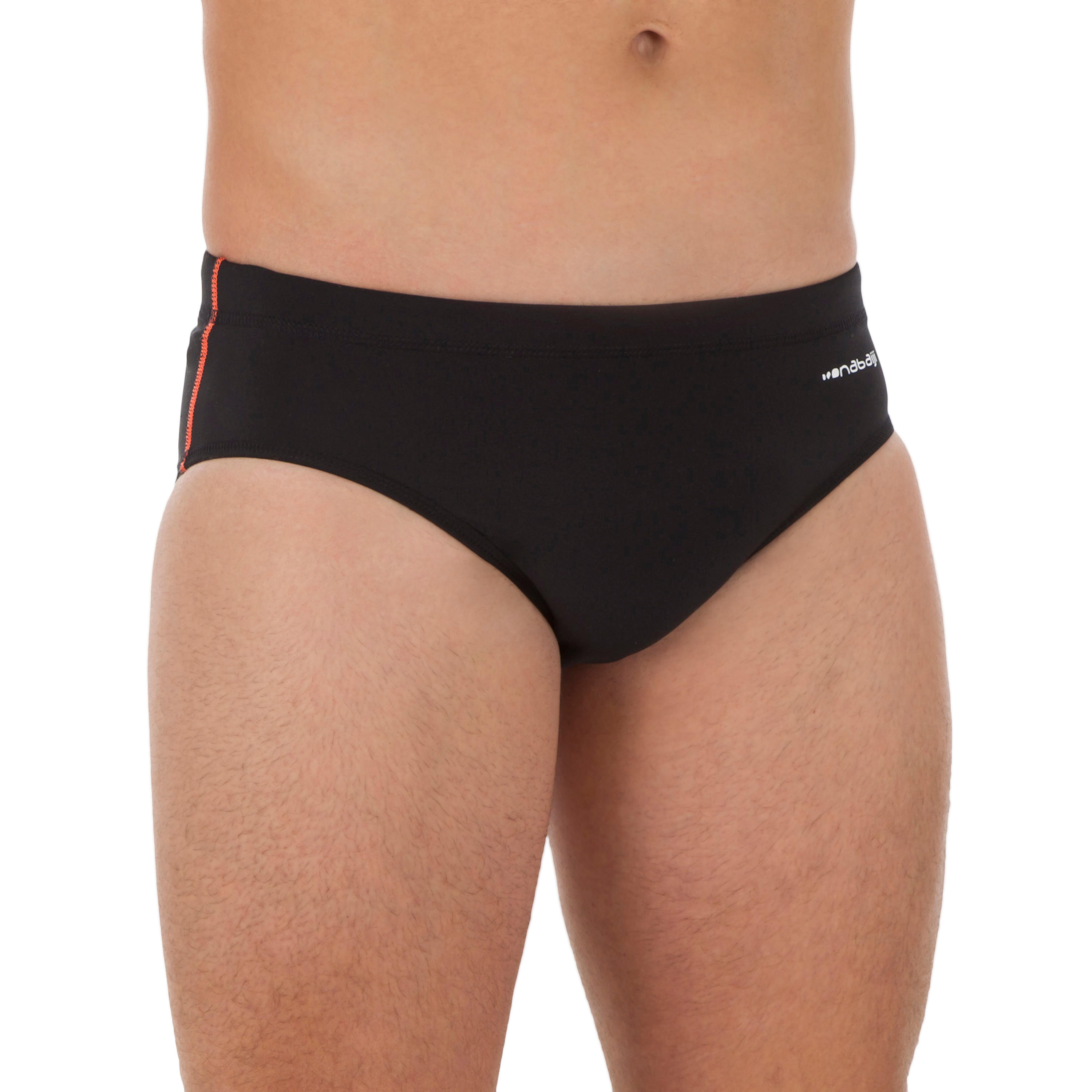 PLAIN BLACK MEN'S 500 WATER POLO SWIMSUIT 2/7