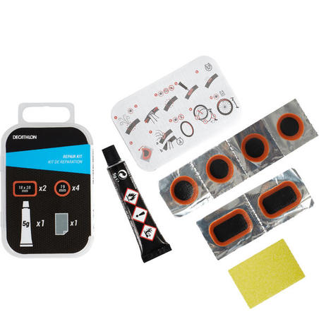 JIASHA Kit de Réparation pour Pneus de Vélo Rustine Velo Kit Kit de  Réparation de Chambre à Air, pour Motos, BMX, Caoutchouc Gonflable