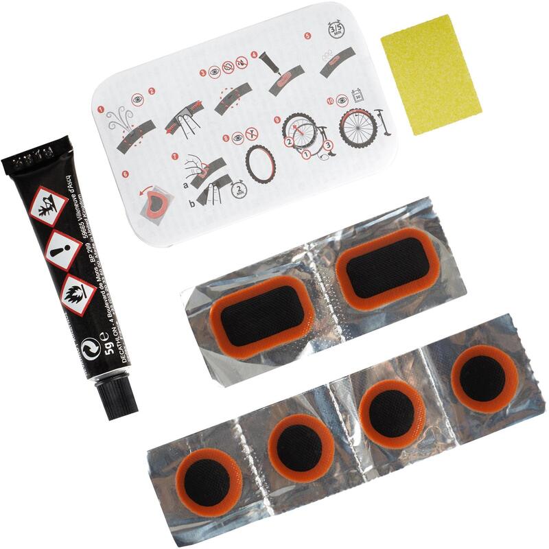 complejidad Mecánicamente Más bien KIT REPARACIÓN PINCHAZOS CÁMARA DE AIRE PARA BICICLETA (6 PARCHES + LIJA + COLA) | Decathlon complejidad Mecánicamente Más bien KIT REPARACIÓN PINCHAZOS CÁMARA DE AIRE PARA BICICLETA (6 PARCHES + LIJA + COLA) | Decathlon