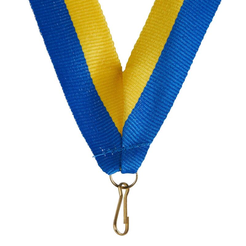 Medaillenband 22 mm blau/gelb