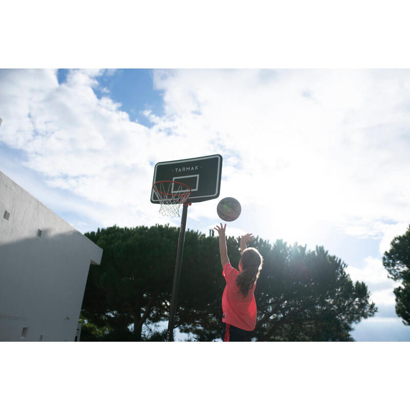 Basketbalpaal verstelbaar van 2,20 m tot 3,05 m B100 Easy zwart